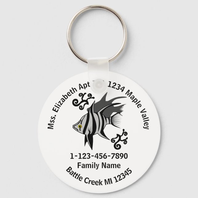 Borttappad Gamla familjen Maka Home Adress Nyckelring (Framsida)