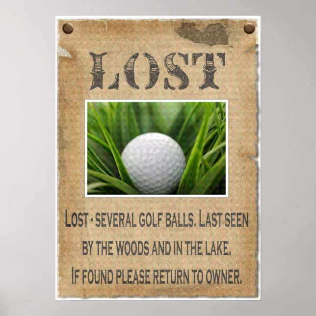 BORTTAPPAD - Golf Boll Poster (Framsidan)