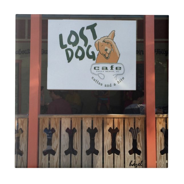 Borttappad Hund, Folly Beach, Charleston, Carolina Kakelplatta (Framsidan)
