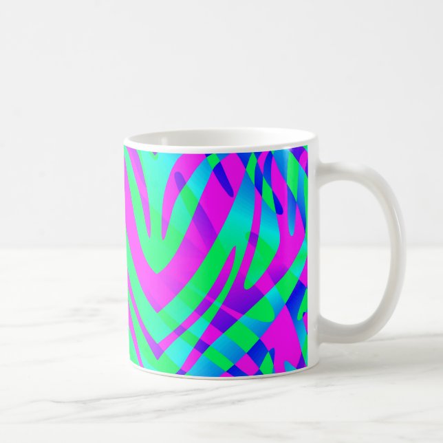 Borttappad i Abstrakten Vild Färgt Zebra ränder Kaffemugg (Höger)