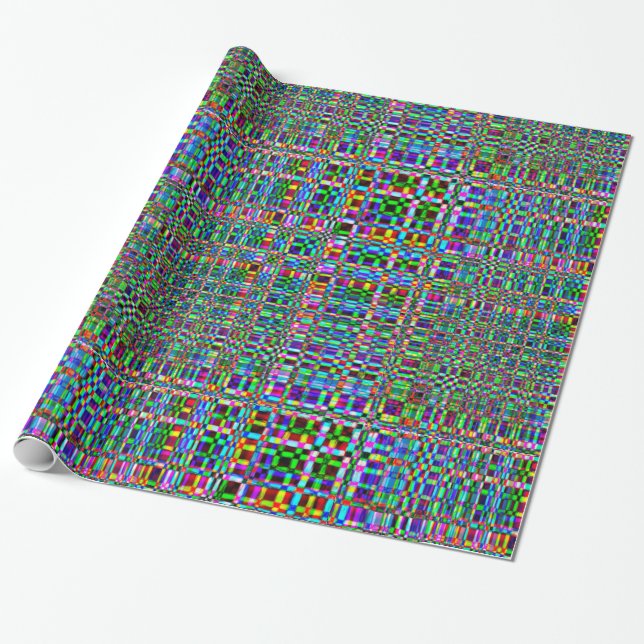 Borttappad i Dazzle Tartan Play, Seamless, Mönster Presentpapper (Utrullad)