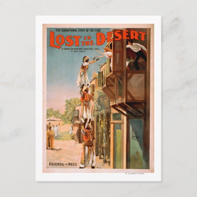 Borttappad i den arabiska teatraliska Poster i ökn Vykort (Framsida)