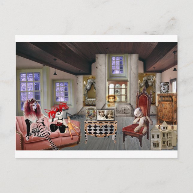 BORTTAPPAD I DOLL LAND VYKORT (Framsida)