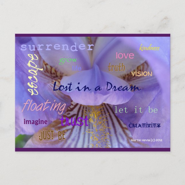 Borttappad i en dröm | Blue Beach Sång™-vykort Vykort (Framsida)