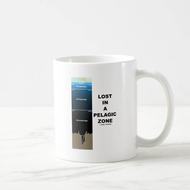 Borttappad i en pelagisk Zon (oceanografi Humor) Kaffemugg (Höger)