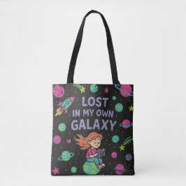 Borttappad i mitt eget Galaxy - Dreamy Space Girl Tygkasse