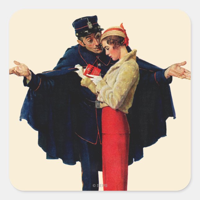 Borttappad i Paris Fyrkantigt Klistermärke (Framsida)