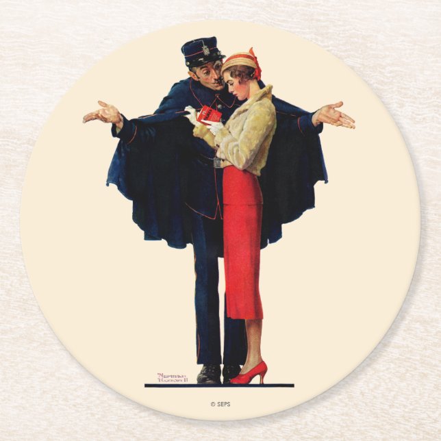 Borttappad i Paris Underlägg Papper Rund (Framsidan)