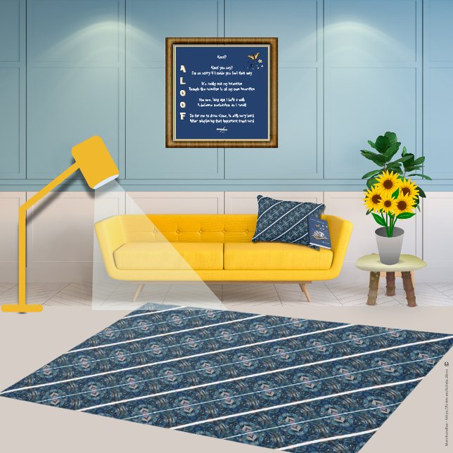 Borttappad i Quatrain - Aloof - Poster av Adiela A (Blue Stripe Rug, Pillow, Lost in a Quatrain Book and Aloof Poster by Poet Adiela Akoo. Get yours now)