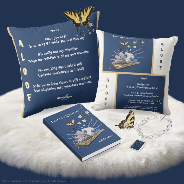 Borttappad i Quatrain av Adiela Akoo - Aloof Kudde (Lost in a Quatrain Throw Pillows, Charm Bracelet & Poetry Book by Adiela Akoo. Love it? GET it NOW!)