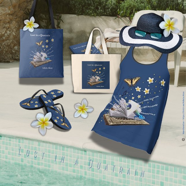 Borttappad i Quatrain Poetry Tote av Adiela Akoo Tygkasse (Lost in a Quatrain Totes, Tank, Flip Flops & Book by Poet Adiela Akoo. A gr8t gift combo. GET it now)