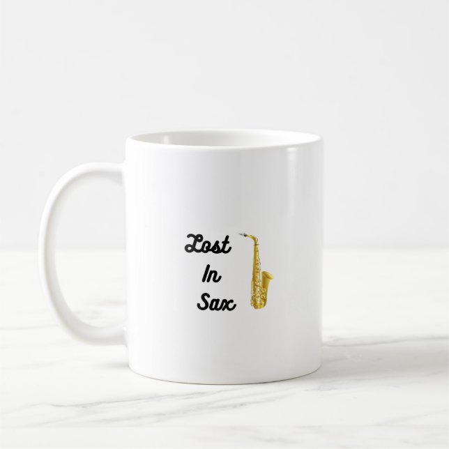 Borttappad i Sax med saxofon Kaffemugg (Vänster)