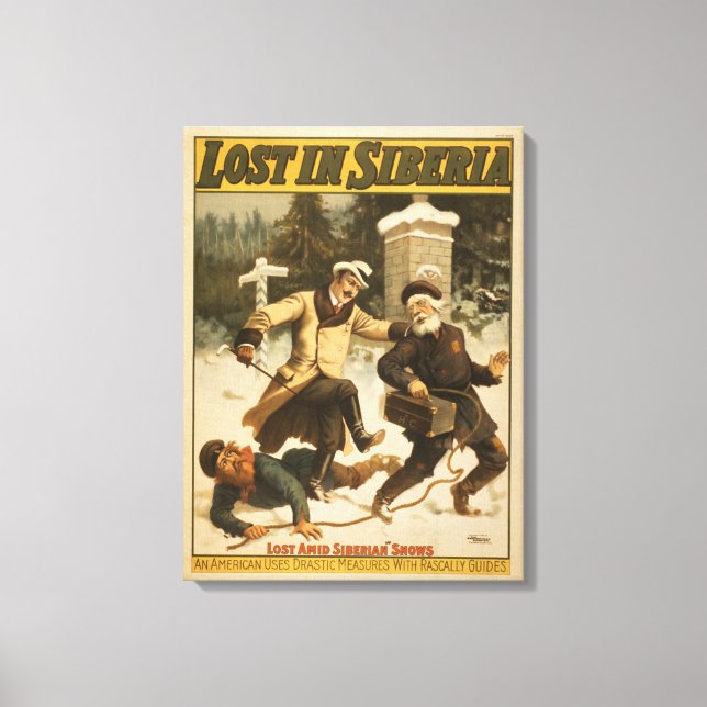 Borttappad i Sibirien, Circa 1898. Canvastryck (Framsida)