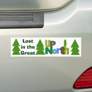 Borttappad i Underbaren uppe North Bumper Sticker Bildekal