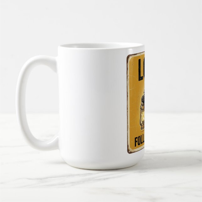 Borttappad Katt Lykta Äventyr Design Kaffemugg (Vänster)