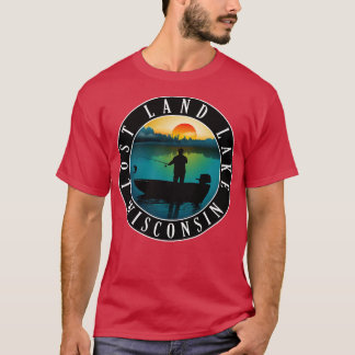 Borttappad Land Sjö Wisconsin Fishing T Shirt