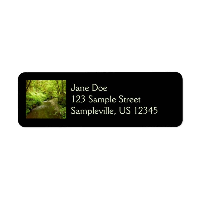 Borttappad Man Bäck I i nationalparken Redwood Returadress Etikett (Framsidan)