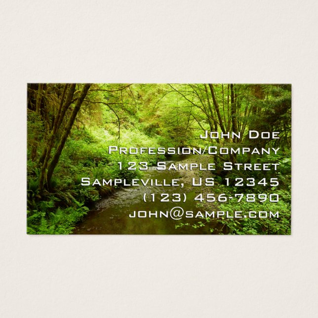 Borttappad Man Bäck I i nationalparken Redwood Visitkort (Framsidan)