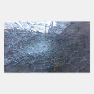 Borttappad - med brutet glas och Karta Rektangulärt Klistermärke