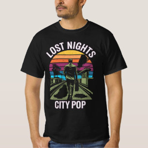 Borttappad Nights City Pop Vaporwave Aesthetic T Shirt
