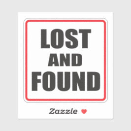 Borttappad och påträffat tecken klistermärken