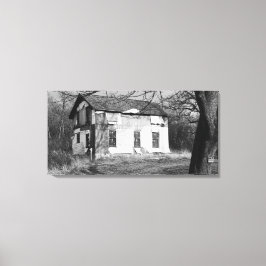 Borttappad, övergiven fotografi i huset canvastryck