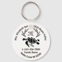 Borttappad Sea Turtle Monogram Family Home Adress