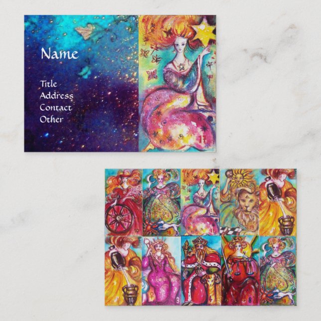 BORTTAPPAD SHADOWS STAR Måne,Sol,Rättsliga frågor Visitkort (Fram/baksida)