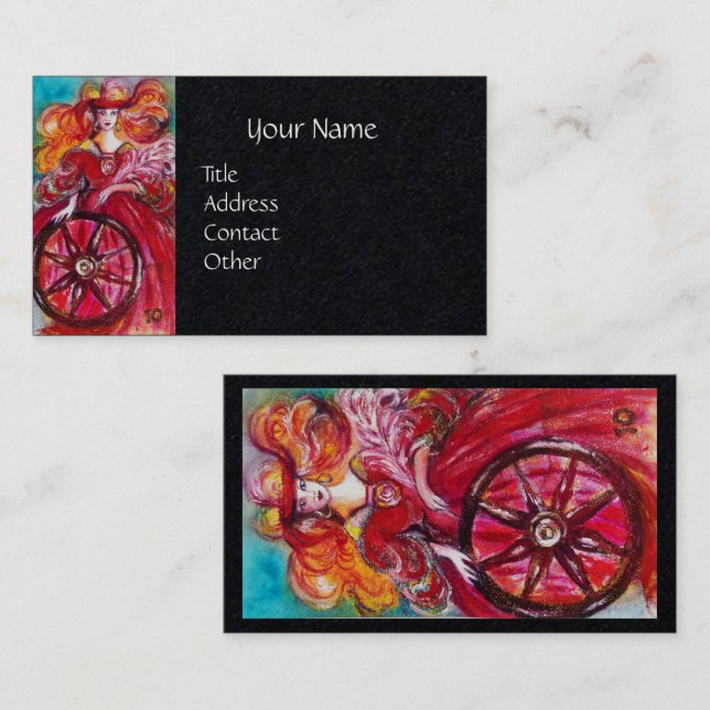 BORTTAPPAD SHADOWS Wheel of Fortune Black Visitkort (Fram/baksida)