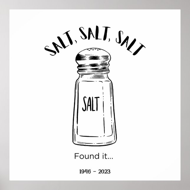 Borttappad shaker av salt - fäst det poster (Framsidan)
