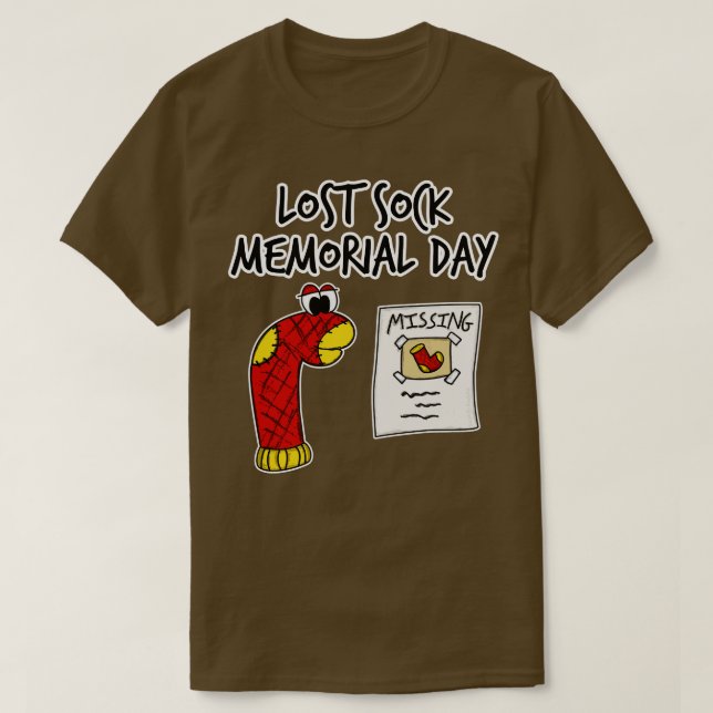 Borttappad Sock Memorial Day Funny Doodle T Shirt (Design framsida)