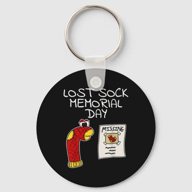 Borttappad Sock Memorial Day Funny Nyckelring (Framsida)