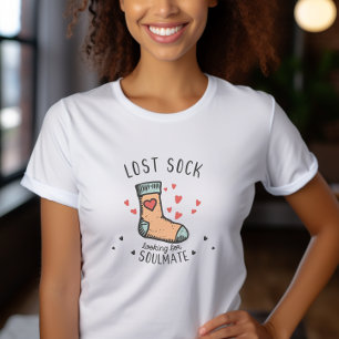 Borttappad Sock Tittar för Soulmate Valentines day T Shirt