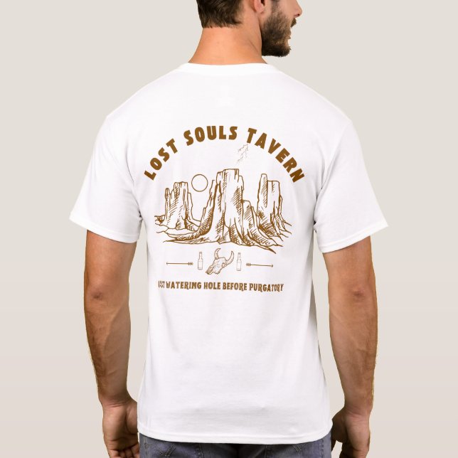 Borttappad Souls Tavern Pub Shirt, även i svart. T Shirt (Baksida)