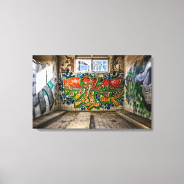 Borttappad Ställe Abandoned Byggnad Street Art Canvastryck
