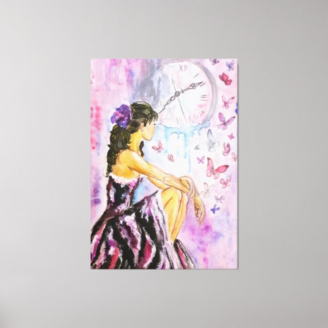 Borttappad Tid - vattenfärgsfärg Canvastryck (Framsida)
