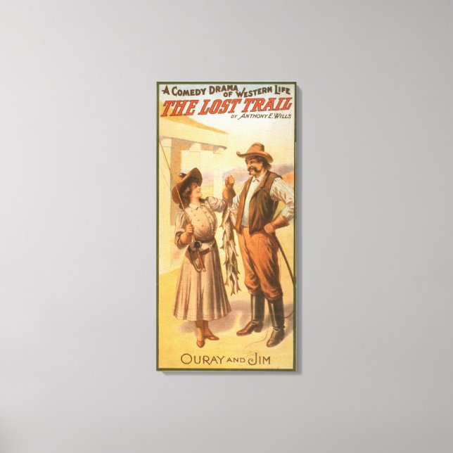 Borttappad Trail Comedy - Women Fishing Western Canvastryck (Framsida)