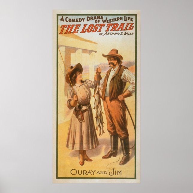 Borttappad Trail Comedy - Women Fishing Western Poster (Framsidan)