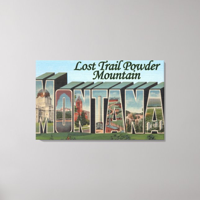Borttappad Trail Powder, Montana Canvastryck (Framsida)