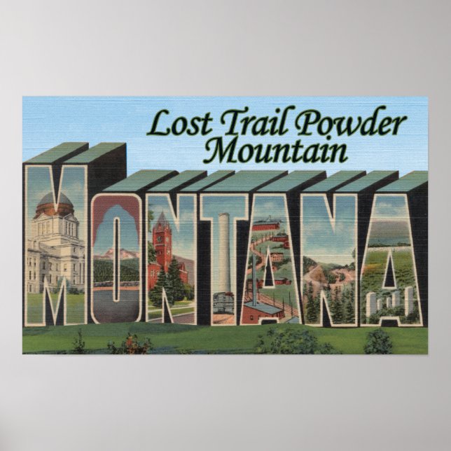 Borttappad Trail Powder, Montana Poster (Framsidan)