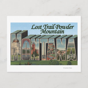 Borttappad Trail Powder, Montana Vykort