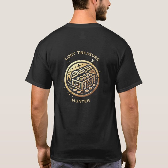 Borttappad Treasure Hunter-Logotyp med text bakåt T Shirt (Baksida)