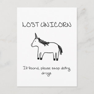 Borttappad Unicorn Vykort