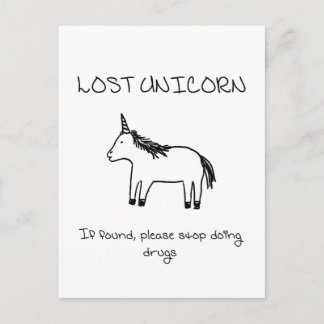 Borttappad Unicorn Vykort