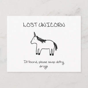 Borttappad Unicorn Vykort