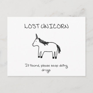 Borttappad Unicorn Vykort