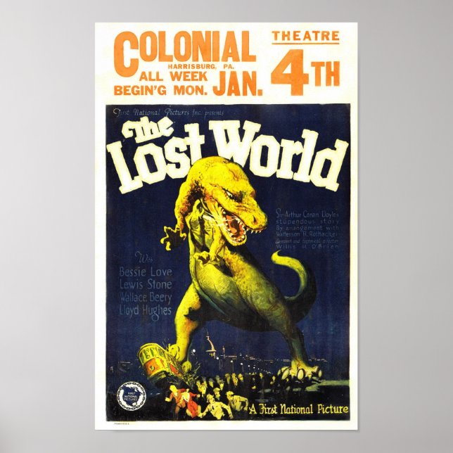 Borttappad World Dinosaur Monster Movie Poster (Framsidan)