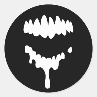 Borttappad Zombies Teeth Sticker Lakan Runt Klistermärke