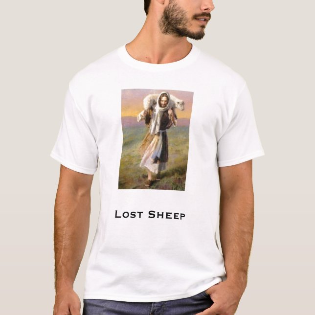 Borttappada får - vit tee shirt (Framsida)
