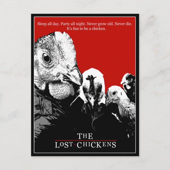 BORTTAPPADEN CHICKENS VYKORT (Framsida)